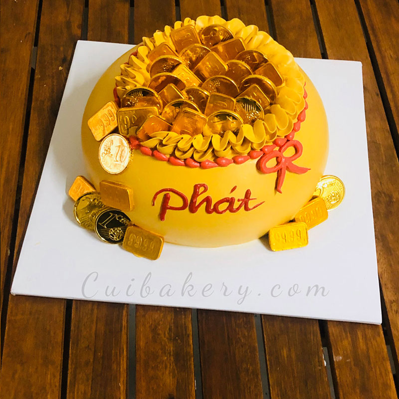 Mẫu bánh kem hũ vàng - MHV004