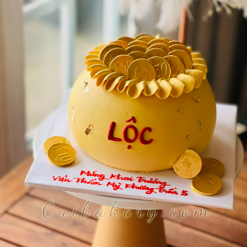 Mẫu bánh kem hũ vàng - MHV007